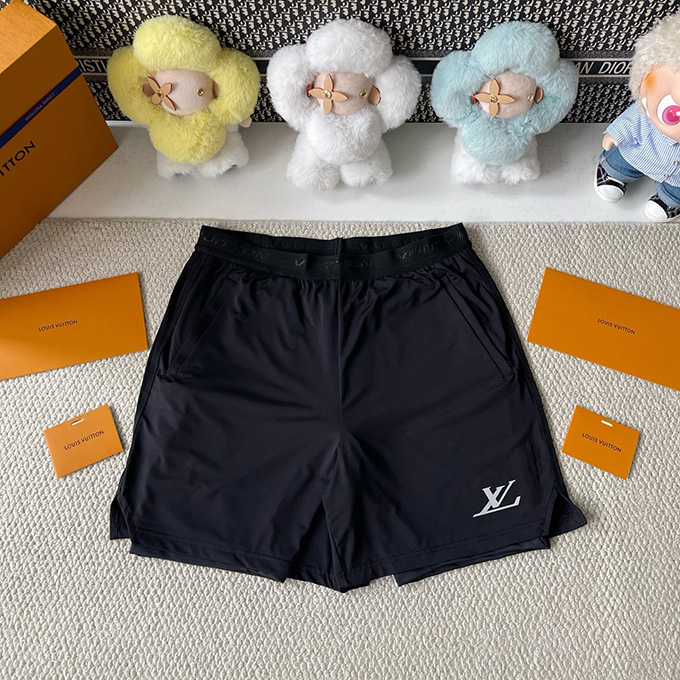 lv louis vuitton double-layer athletic shorts